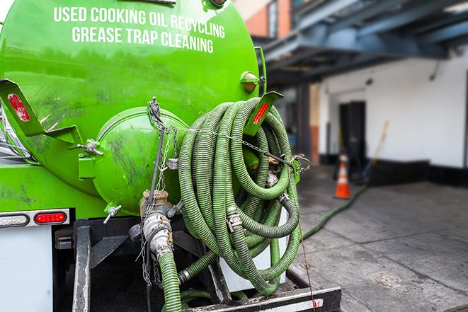 routine pumping of grease trap at a cafeteria in Anza CA